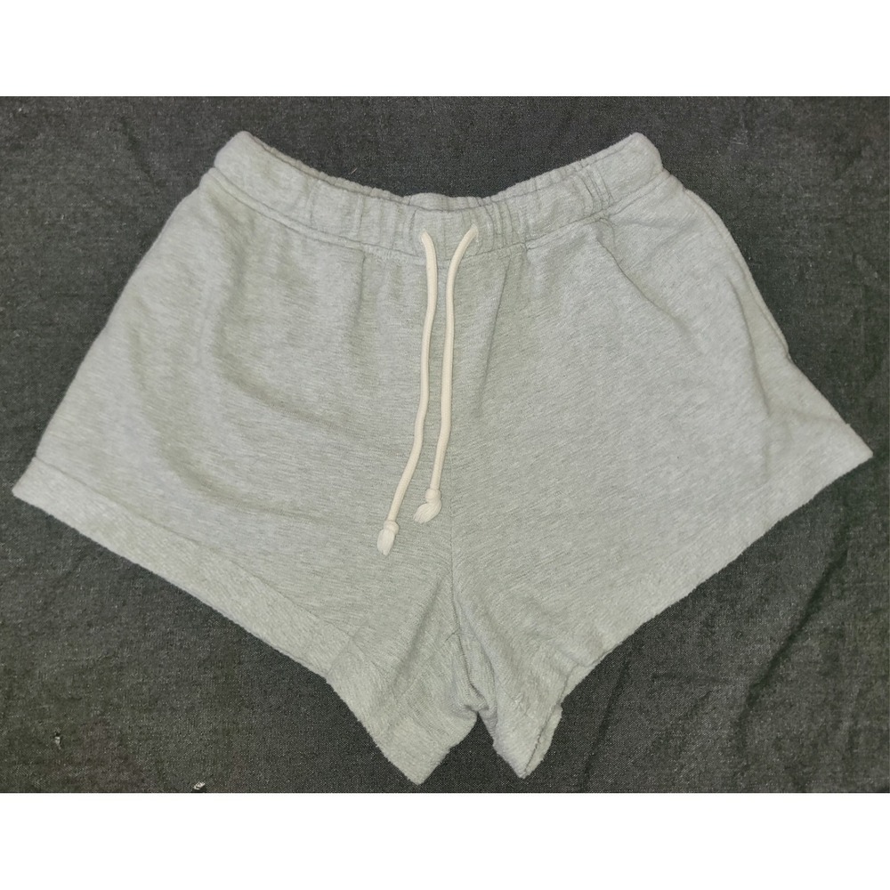 Aerie By American Eagle High Waisted Fleece Sweat Shorts Size S Light Gray